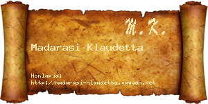 Madarasi Klaudetta névjegykártya